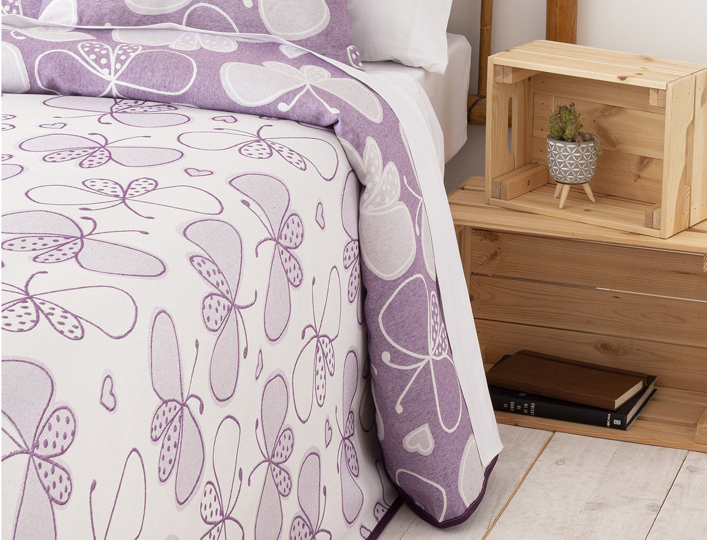 COLCHA REVERSIBLE ONA LILA