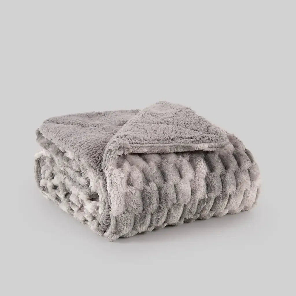 MANTA PLAID DEGRADE GRIS KARAMELO