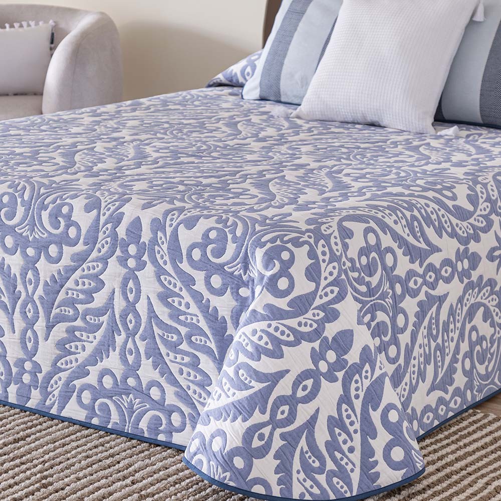 COLCHA REVERSIBLE ÉCIJA AZUL