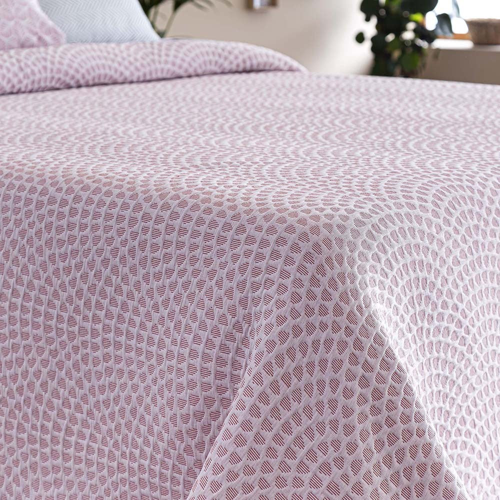 COLCHA REVERSIBLE ONDA ROSA