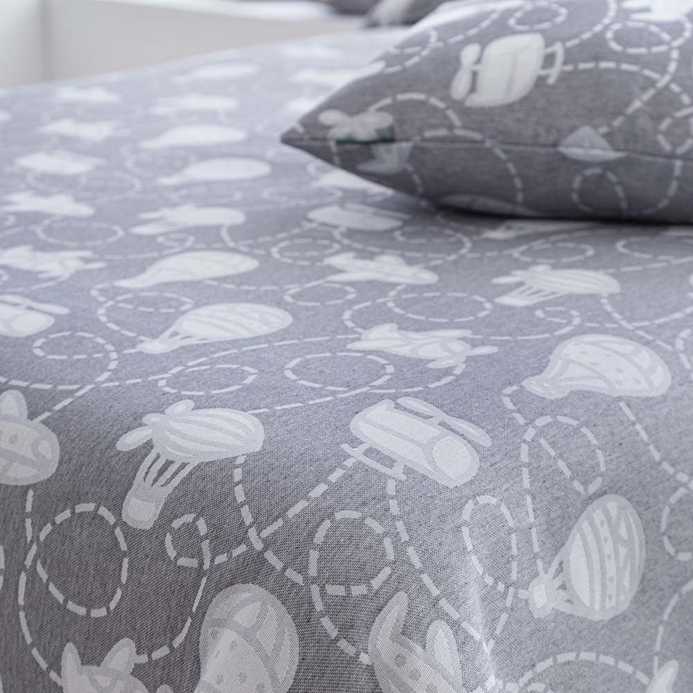 COLCHA REVERSIBLE VUELO GRIS
