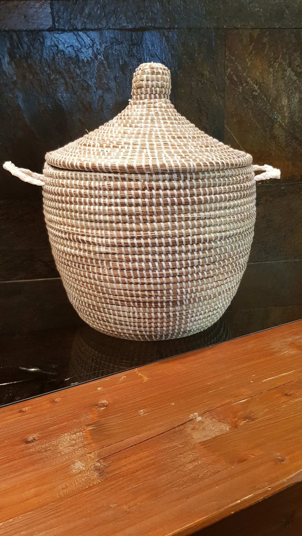 Cesta Senegalesa Natural Beige 40X30