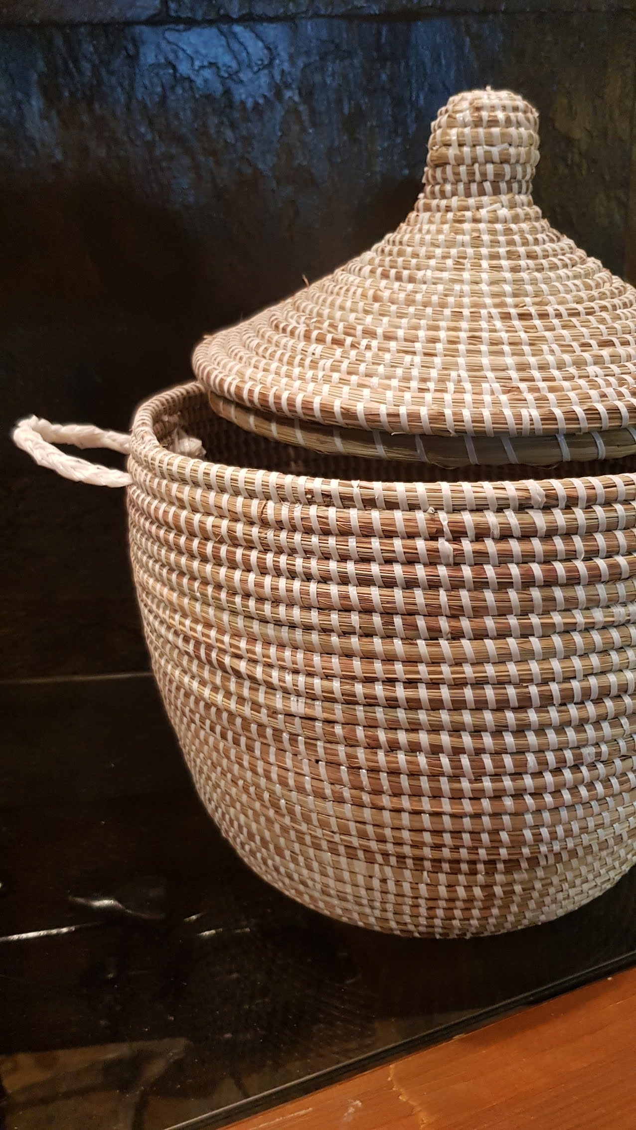 Cesta Senegalesa Natural Beige 40X30
