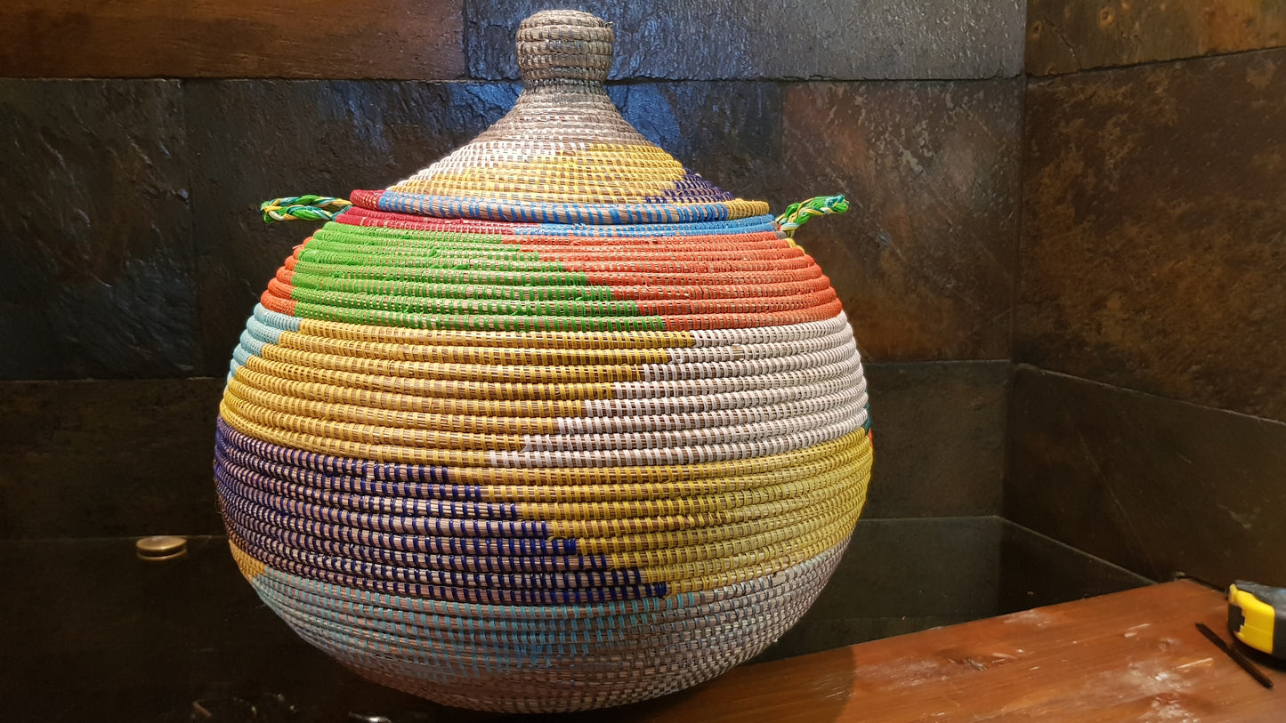 Cesta Senegalesa Colorida Pera 50X30