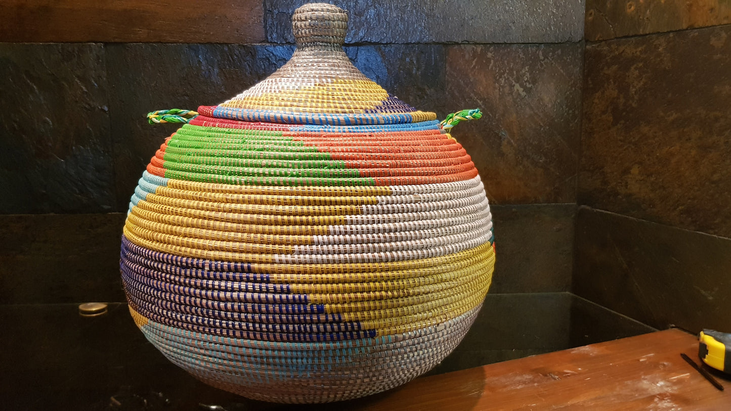 Cesta Senegalesa Colorida Pera 50X30