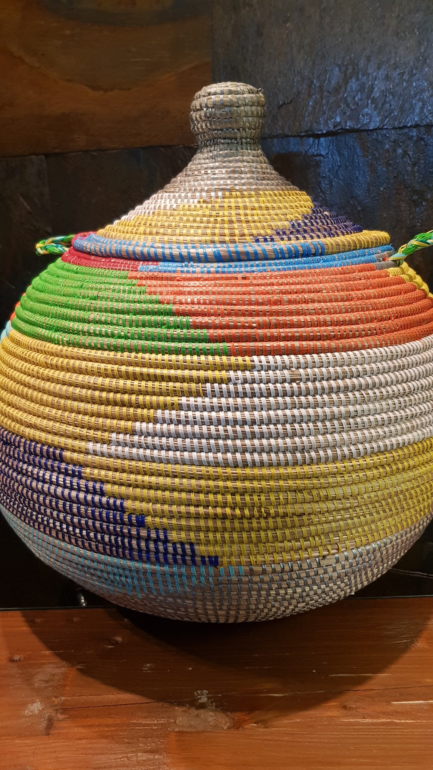 Cesta Senegalesa Colorida Pera 50X30