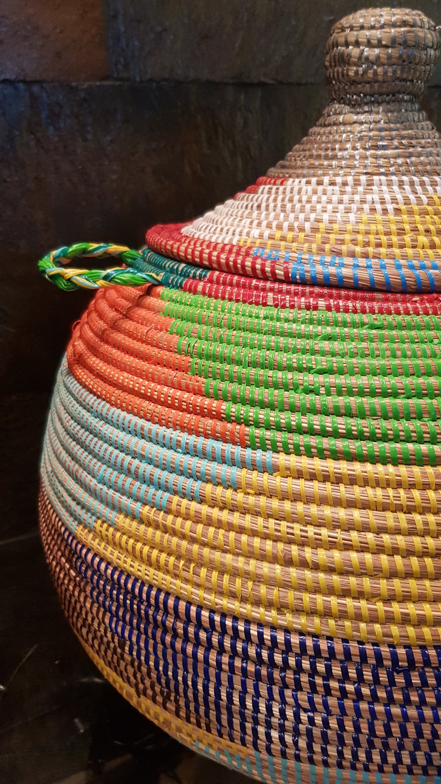 Cesta Senegalesa Colorida Pera 50X30
