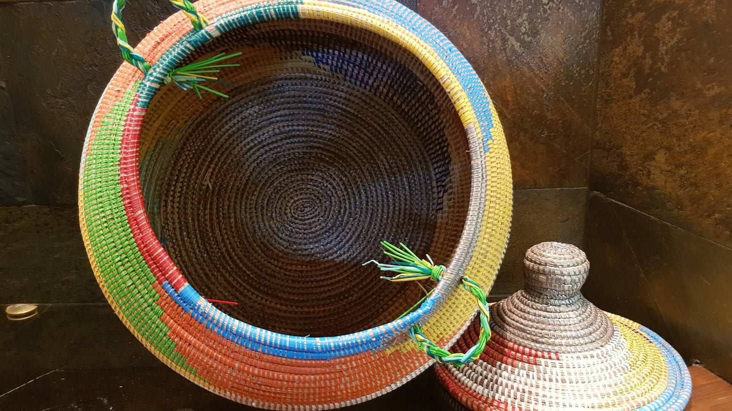 Cesta Senegalesa Colorida Pera 50X30