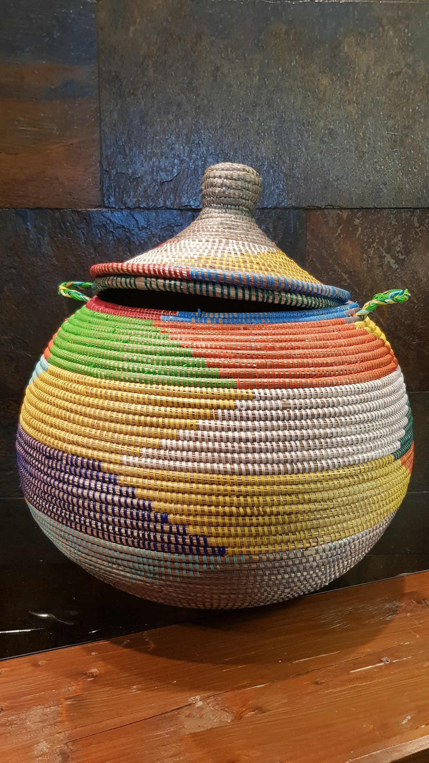 Cesta Senegalesa Colorida Pera 50X30