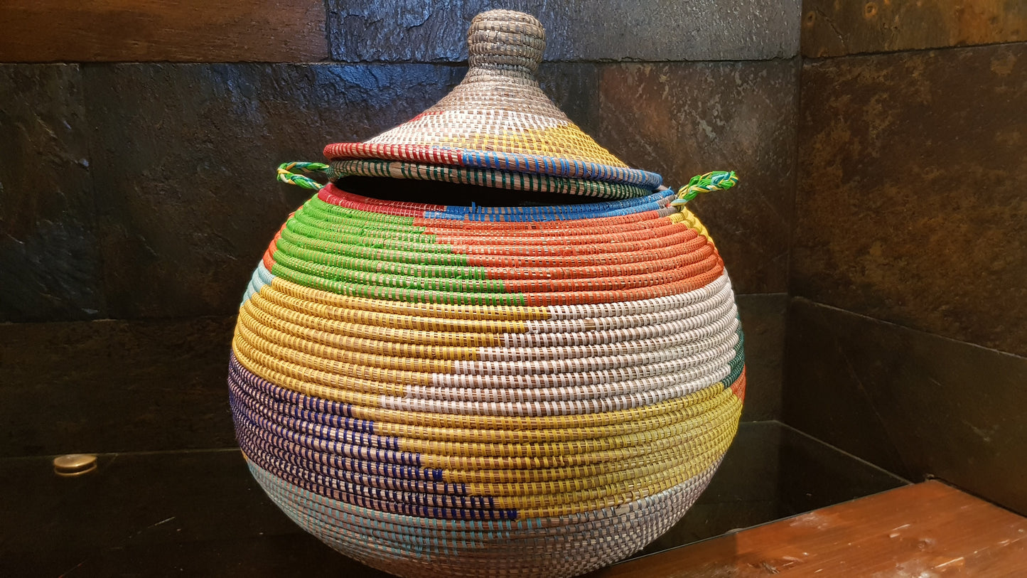 Cesta Senegalesa Colorida Pera 50X30