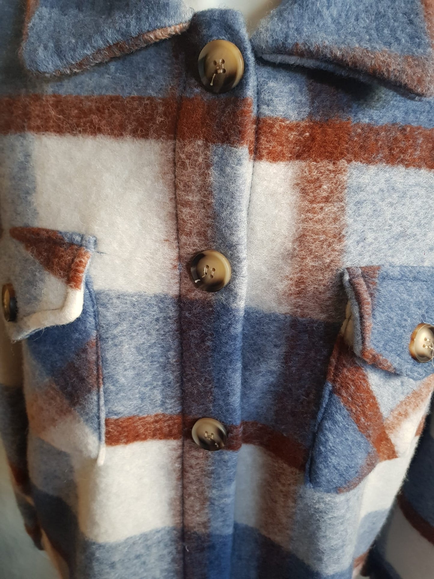 Sobre Camisa Lana de Invierno Con Bolsillos