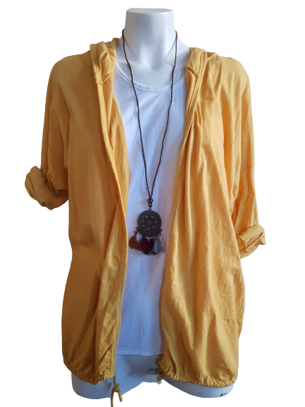 Chaqueta Algodón con Capucha, Camiseta y Collar