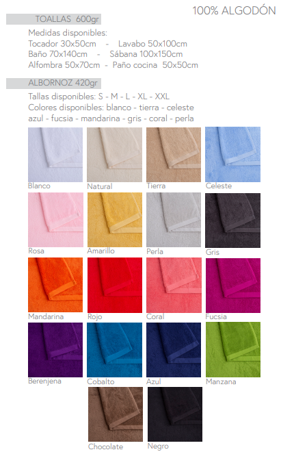 Toallas de Baño Lisas 600 Gr.