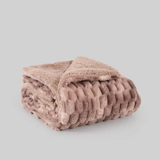 MANTA PLAID DEGRADE AVELLANA KARAMELO