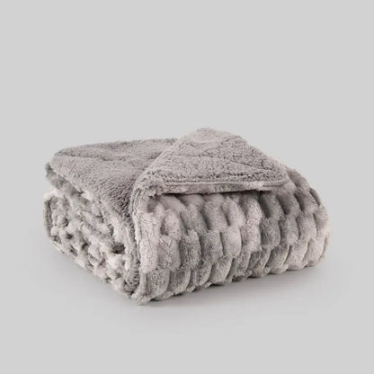 MANTA PLAID DEGRADE GRIS KARAMELO