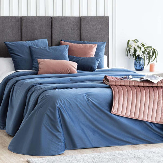 Bouti Velvet Liso Azul