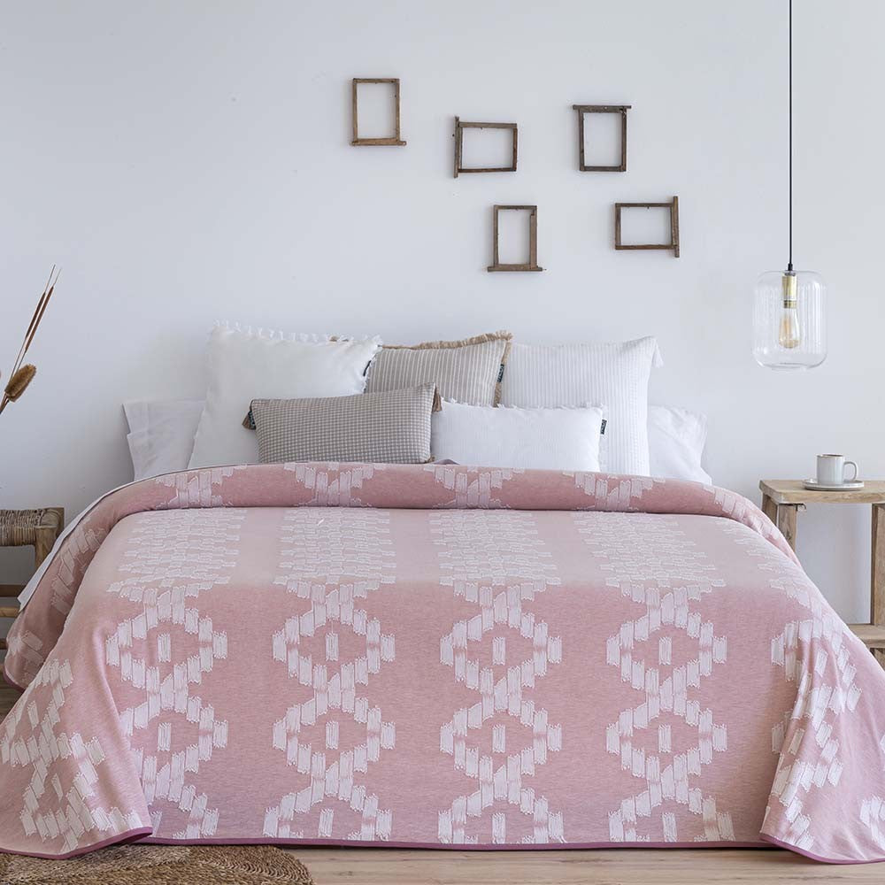 COLCHA REVERSIBLE VEJER ROSA