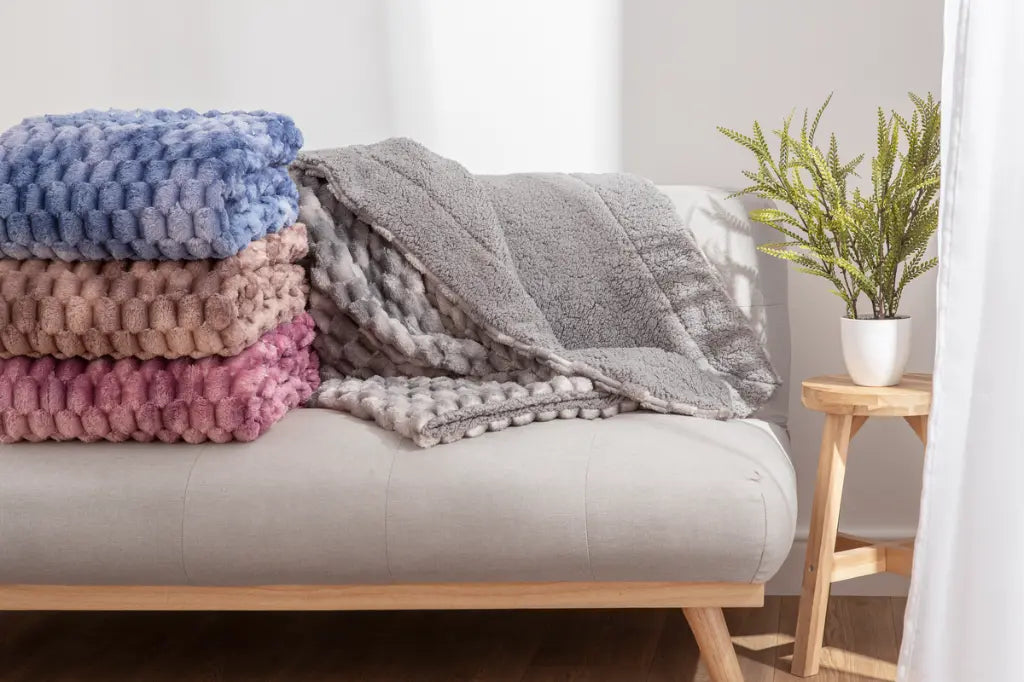 MANTA PLAID DEGRADE AVELLANA KARAMELO