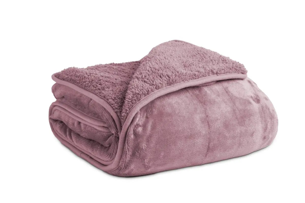 PLAID SHERPA LISO MAQUILLAJE 130X160 KARAMELO